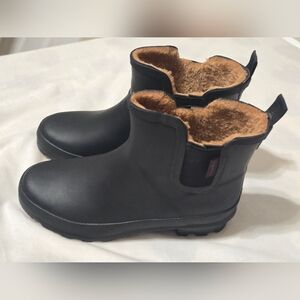 Chooka Plush Chelsea Women's 6 Waterproof Slip-On Rain Boots Black